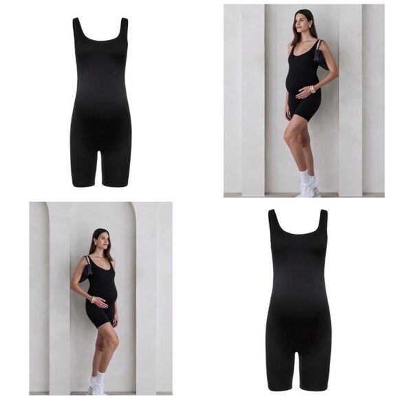 BUMPSUIT The Cindy Maternity Romper In Black - Picture 1 of 4